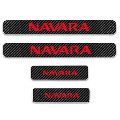 Imagen de Protector Umbral Puerta Coche para Nis san Navara Accesorios De Decoración 4pcs Placa Desgaste Pegatina Fibra Carbono