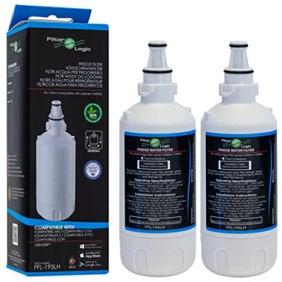 Imagen de 2x FilterLogic FFL 195LH Filtro de agua compatible con cartucho Liebherr 7440000, 7440002, 7731240 0210 para frigorífico americano 4 puertas nevera Side by