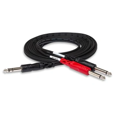Imagen de Hosa STP 202, Insert Cable, 1/4 in TRS to Dual TS, 2 m