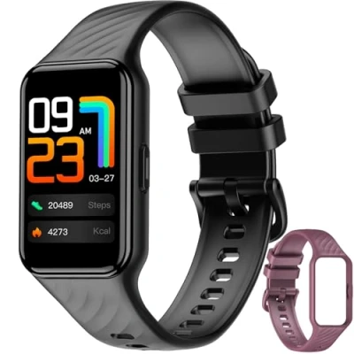 Imagen de Smartwatch, Reloj Inteligente Hombre Mujer, 1,47&quot; Diseño Fino, Oxímetro, Podómetro, Sueño, Pulsometro, Compatible con Android iOS, Pulsera Actividad Impermeable IP68(2 Correa)