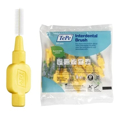 Imagen de Cepillo interdental TePe, Extra Suave, amarillo, 0,7 mm/ISO 4, 20 ud., limpieza eficaz, eliminación de placa, hilo dental para espacios reducidos