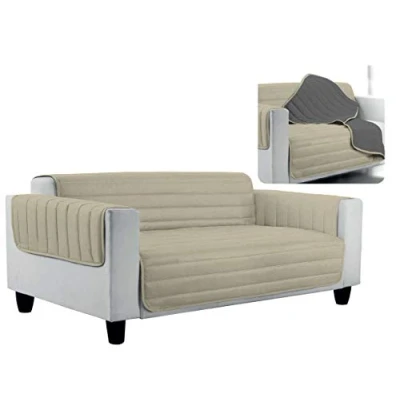 Imagen de Italian Bed Linen Funda para sofà, tórtola/Gris Oscuro 4Plazas, Microfiber, 4 PLAZAS