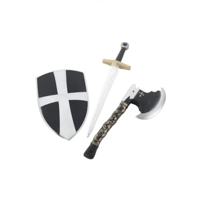 Imagen de Smiffys Set de cruzado 3 piezas con escudo, espada y hacha, 50cm / 20in