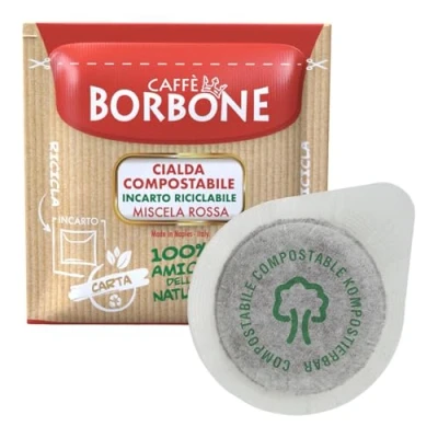 Imagen de Caffè Borbone Cápsulas Compostables, Mezcla de Café Roja 150 Compatibles con el Sistema ESE Papel 44 mm