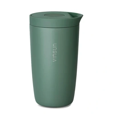 Imagen de VINSUN Taza Térmica Café para Llevar 350ml A Prueba de Fugas, Doble Pared, Acero Inoxidable, Bebidas Calientes y Frías Vaso Termico con Cierre Quick Press