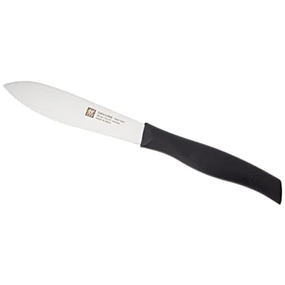 Imagen de Zwilling Twin Grip Cuchillo Panecillo, Hoja endurecida al frío Friodur, Acero Inoxidable, Mango sintético, 120 milímetros, Color Negro