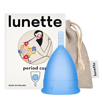 Imagen de Lunette Copa menstrual reutilizable Azul Modelo 2 para flujo medio o abundante (EN versión)