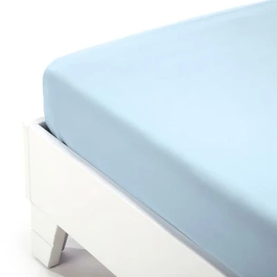 Imagen de Caleffi Sábana Inferior Jersey de Color Liso Cuadrado y Medio Azul