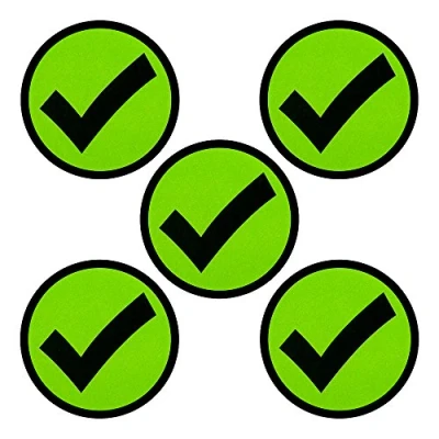 Imagen de imanes con un Símbolo de Verificación Juego 5 Diámetro cm para pizarras Blancas y refrigeradores
