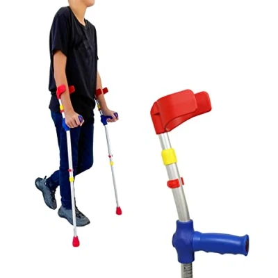 Imagen de PEPE Muletas Niño Regulables Aluminio (x2 uds) de Colores, Ortopédicas para Caminar, Pequeñas Niños, Infantiles Regulables, Pediátricas Made in Europe