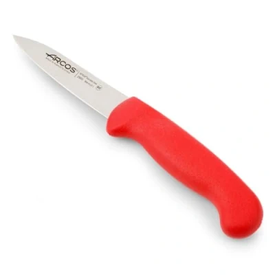 Imagen de Arcos Serie 2900 Cuchillo Mondador Hoja de Acero Inoxidable NITRUM 80 mm Mango inyectado en Polipropileno Color rojo