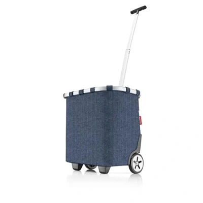Imagen de reisenthel carrycruiser Herringbone Dark Blue Carro de la Compra Dos Ruedas portátil con Correa Ajustable para Hombro, Estructura Estable Aluminio, Material Resistente al Agua