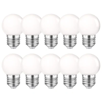 Imagen de MZYOYO E27 LED Blanco Cálido 1W, Bombilla G45,Lámpara para guirnalda de luces,decoración fiestas navideñas interiores y exteriores,2700K,AC220 240V,paquete 10