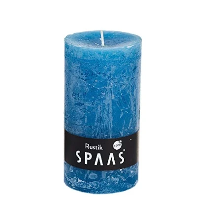 Imagen de Spaas 8 velas rústicas sin perfume 70/130 mm, ± 60 horas, color turquesa