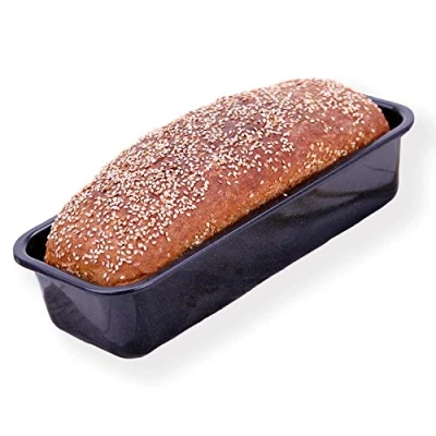 Imagen de chg Set 363 02 Molde para pan (esmaltado, 27 x 13 7 cm, resistente a los arañazos, respetuoso con el medio ambiente, fabricado en Alemania, color negro moteado)