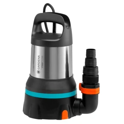 Imagen de Gardena bomba sumergible de aguas limpias 17000 aquasensor: drenaje con innovador Aquasensor, caudal hasta 17 000 l/h, aspiración plana 1 mm, sistema acoplamiento rápido, 750 W (09036 20)
