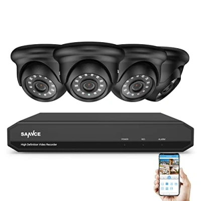 Imagen de SANNCE Kit de videovigilancia 1080P DVR TVI 8 CH 4 Cámara Vigilancia 2MP H.264 Detección Movimiento P2P Visión nocturna en Cloud Sin HDD