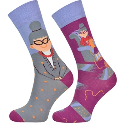 Imagen de Todo Colours Calcetines divertidos, multicolores, curiosos, con motivos alegres y llamativos, mensajes en distintos idiomas, 39 42