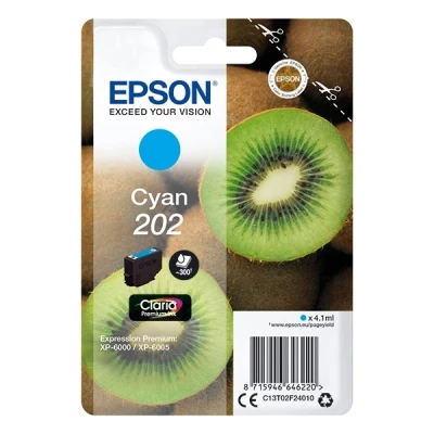 Imagen de Epson 202 Serie Kiwi, Cartuccia Originale Getto d&#039;Inchiostro Claria Premium, Ciano, Taglia Standard