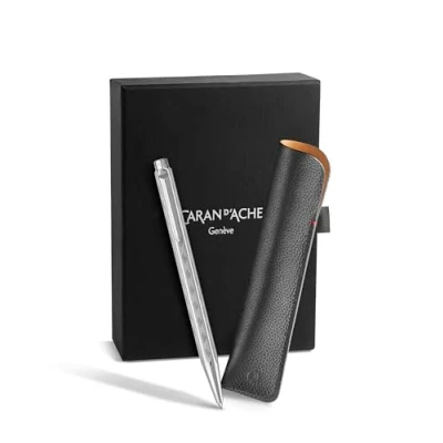 Imagen de Caran d&#039;Ache ECRIDOR™ TRESSÉ Juego de bolígrafo y estuche piel chapados en platino Edición Especial Ref. 8902.024