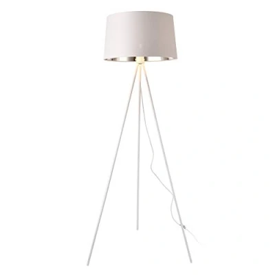 Imagen de lux.pro Lámpara de pie Manchester Suelo Trípode 3 Patas Altura 150 cm Moderna Diseño Iluminación Interior Luz efectiva Blanco y Color Plata 1 x E27 60W