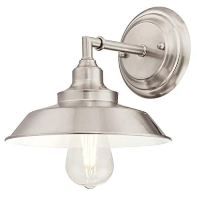 Imagen de Westinghouse Lighting iluminación 63543 Aplique para Interiores Iron Hill de un Solo Brazo, Acabado en níquel Cepillado