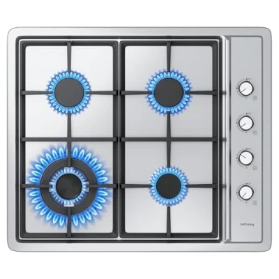 Imagen de placa de cocción Gas con 4 quemadores Autosuficiente Cocina empotrable Natural/Propano