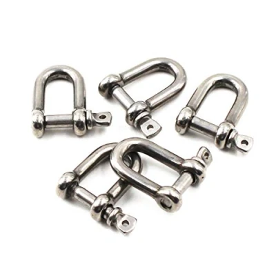Imagen de 304 Acero inoxidable D anillo grillete Lock para construcción resistente M6 (5 Piezas)