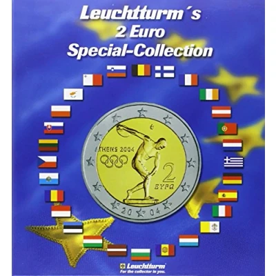 Imagen de Leuchtturm 302574 Álbum para Monedas PRESSO 2 Euro Special Collection 57 Compartimentos de EUR Incl. Juego banderitas Adhesivas