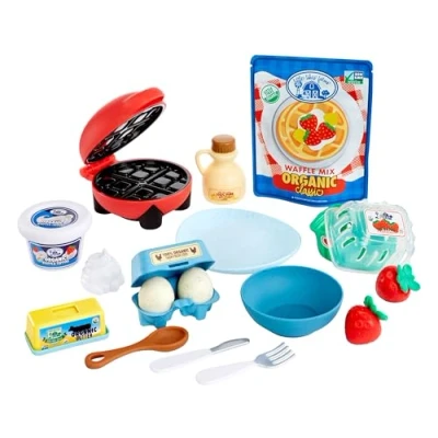 Imagen de Little Tikes Creative Chefs Waffle Kit con Arena Especial de Juego Make It! Mix, 18 Accesorios, Gofrera Realista, para Niños y Niñas Mayores 3 Años, NO Comestible