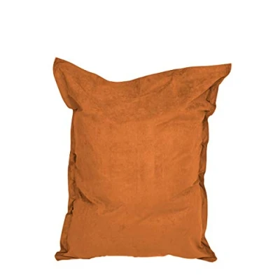 Imagen de Lumaland Puff Pera Gigante Bean Bag XXL de Micro Terciopelo para Interior con Funda Lavable 140cm x 180cm Bolsa Frijoles rellenable Incl. 380 litros Perlas EPS [Naranja]