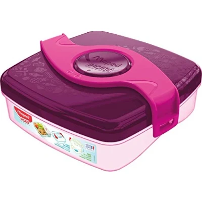 Imagen de Maped Tupper para Meriendas Colección Origins Familia Capacidad 520 ml Color Rosa Fácil Apertura con 1 Movimiento Apto Lavavajillas