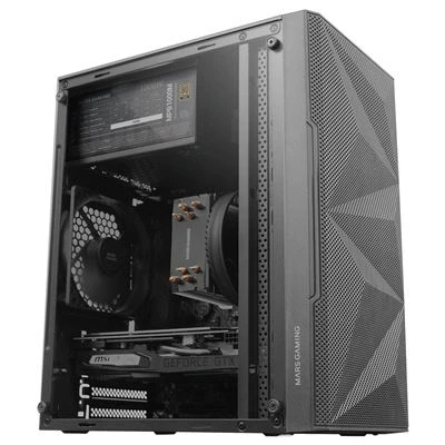 Imagen de CAJA COMPACTA MICROATX MARS GAMING MC 1500 BLACK FRONTAL METAL MESH LATERAL CRITAL TEMPLADO COMPLETO SIN FUENTE DE ALIENTACION