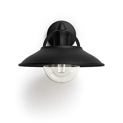 Imagen de Philips Lighting Aplique de exterior Cormorant, Casquillo E27, 42 W, Aluminio, Color Negro [Clase eficiencia energética A++]