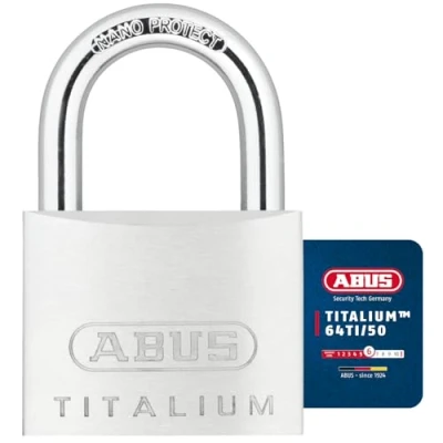 Imagen de ABUS candado Titalium 64TI/50 de sótano con cuerpo aluminio especial grillete acero endurecido nivel seguridad 6