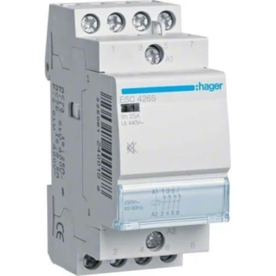 Imagen de Hager ESC426S Contactor Silencioso, 25A, 4NC, 230V