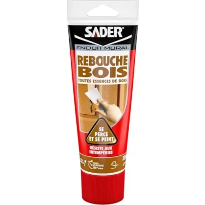 Imagen de Sader Rebote de Madera pasta Recubierto relleno exterior e interior para rellenar agujeros y grietas hasta 1 cm Masa sin disolvente Color tubo 330 g