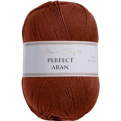 Imagen de Utopia Crafts Aran Ovillo de lana para tejer y ganchillo, 400 g (madera cerezo)