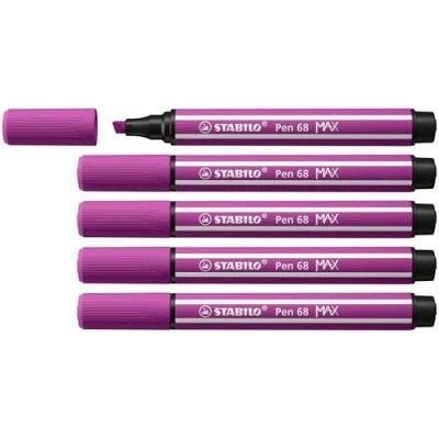 Imagen de STABILO Rotulador Premium punta biselada (1 + 5 mm) Pen 68 MAX Caja de Color Lila