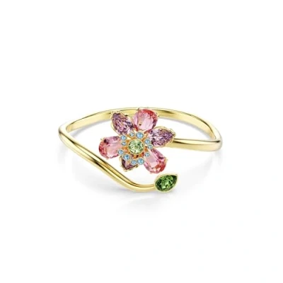 Imagen de Swarovski Brazalete Idyllia, Cortes mixtos, Flor, Multicolor, Baño tono oro