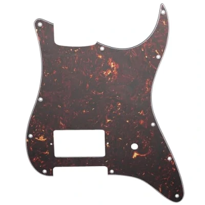 Imagen de Musiclily Pro 11 Agujeros Golpeador Strat Un Humbucker para Guitarra Eléctrica USA/México Tom Delonge Stratocaster, 4 Capas Tortoise Shell