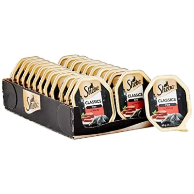 Imagen de Sheba Paté Classics Comida para Gatos con Ternera, 85 g 22 bandejas