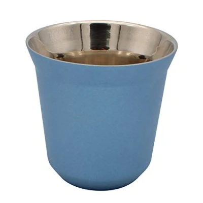 Imagen de Dianoo Taza De Café Tazas Espresso Acero Inoxidable Pared Doble Aislado Térmicamente Cápsula Azul
