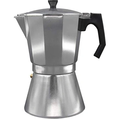 Imagen de Bastilipo Cafetera italiana de aluminio 9 tazas, apta para inducción, Mokka induccion 9AL