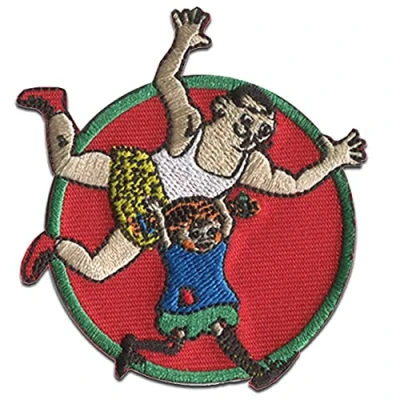 Imagen de Pippi Långstrump Capitán Fuerte Parches Termoadhesivos Bordados Aplique Para Ropa, Tamaño: 6,6 x 6,9 cm