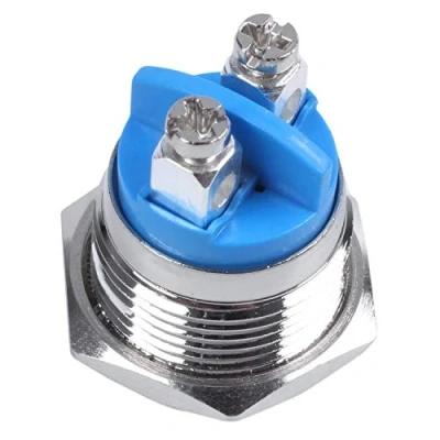 Imagen de PEKKA 16mm alto redondo Interruptor de boton pulsador metal momentaneo