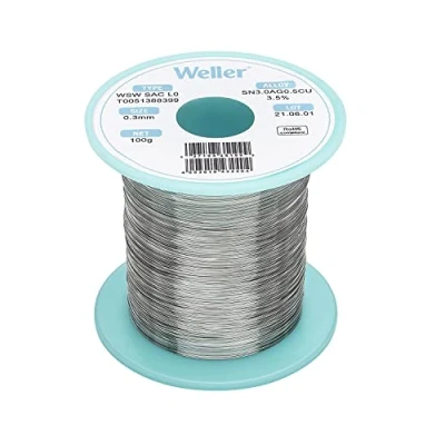 Imagen de Weller WSW SAC L0 (T0051386799) Alambre De Soldadura Sin Plomo, Ø 1,2 Mm, Aleación Sn96.5Ag3.0Cu0.5, Contenido Fundente 3.5%, 500g