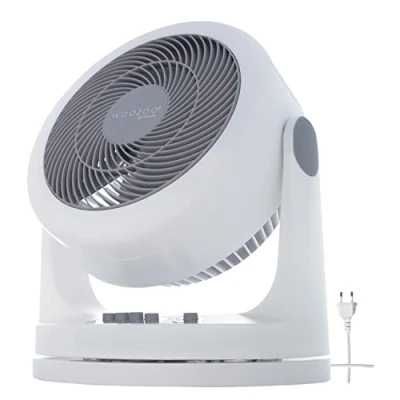 Imagen de Iris Ohyama Woozoo, 33m², Ventilador de mesa, Blanco, 3 velocidades, Oscilación, Silencioso, Potente,Escritorio, Portátil, Sobremesa, Table Fan, Ventoinha para el dormitorio, a oficina, Frio, PCF HM23