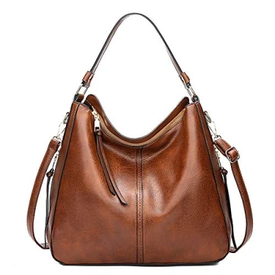 Imagen de Kris Anna Hobo Borsa a Spalla Secchiello da Donna Bauletto in Pelle PU Marrón