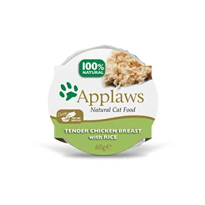 Imagen de Applaws Comida húmeda para gatos Pechuga de pollo con arroz, paquete 10 (10 x 60 g)